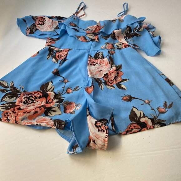 Charlotte Russe Floral Print Off-Shoulder Romper - Size S Womens summer Used - Picture 8 of 9